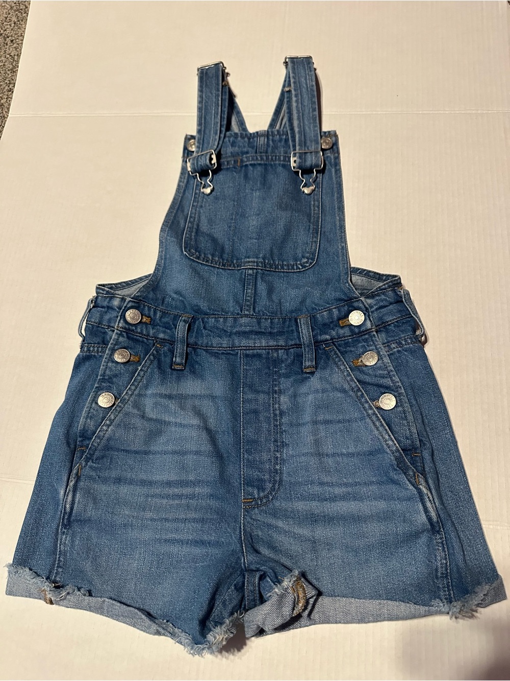 Madewell Light Blue Denim Overalls with Metal Hardware